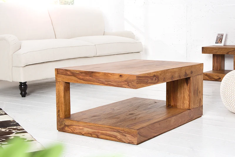 Puristischer Couchtisch SHIVA ca.90x60cm massiv Palisander