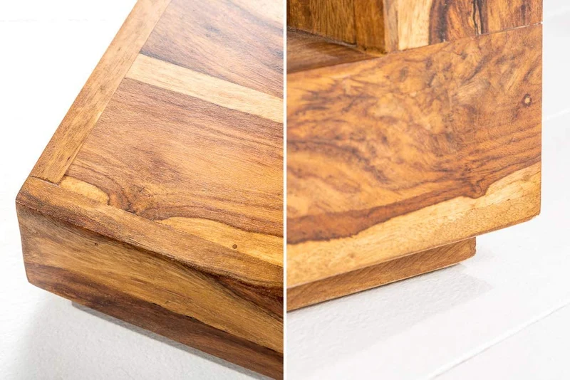 Puristischer Couchtisch SHIVA ca.60x60cm massiv Palisander