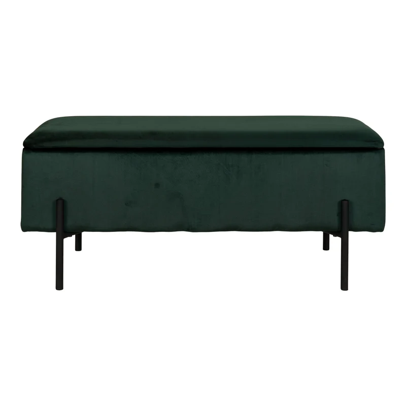 Elegante Bank NIZZA mit Stauraum 95cm Samtstoff grün