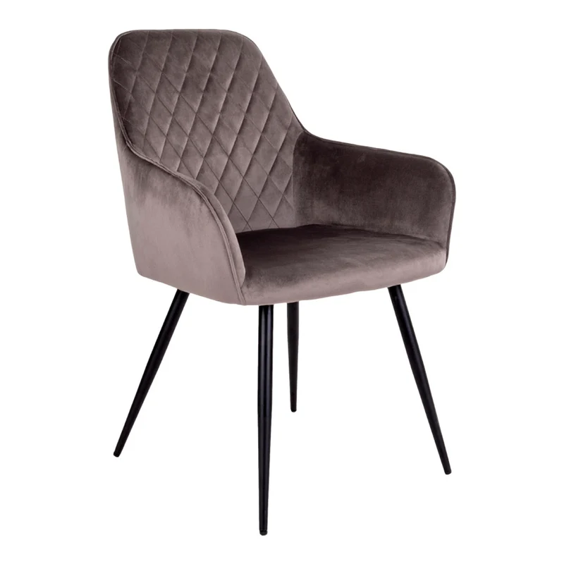2er Set - Eleganter Stuhl BORA mushroom Samt
