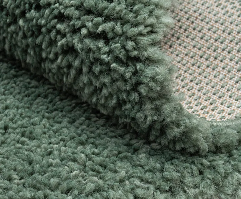 Hochflor Teppich SHAGGY hellgrün rund diverse Größen