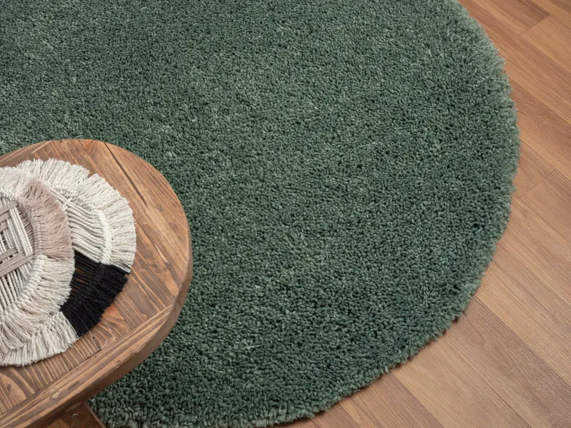 Hochflor Teppich SHAGGY hellgrün rund diverse Größen