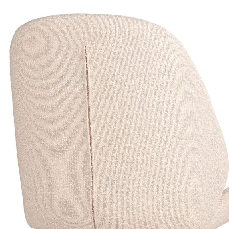 2er Set - Design Drehstuhl VIENNA creme-weiss Bouclé-Stoff