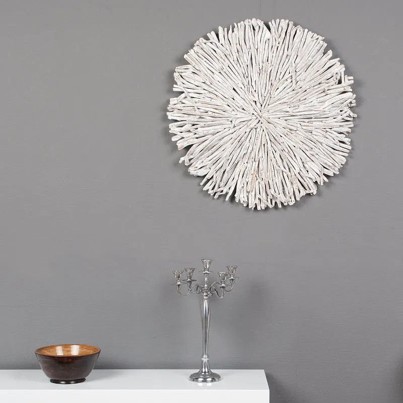 Wand-Deko-Objekt BULAT White Wash Ø ca. 70cm Treibholz Wandbild