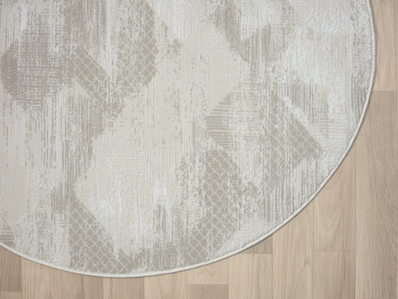 Teppich VIDA rund Creme-Grau 120 x 120 cm
