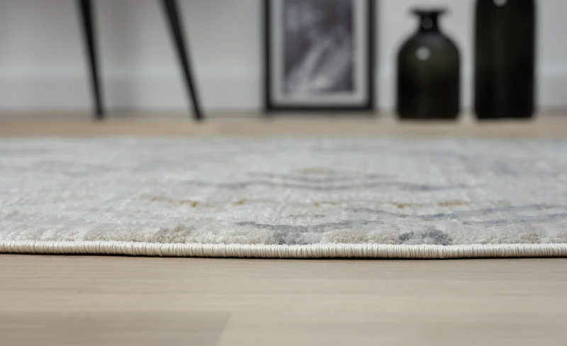 Teppich TURA rund Creme-Grau 120 x 120 cm