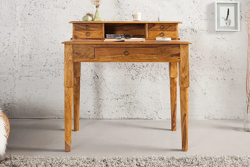 Massiver Sekretär BOMBAY 90cm natural Palisander Schreibtisch