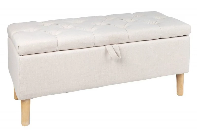 Elegante Truhenbank MODAN beige ca.100cm Stauraum