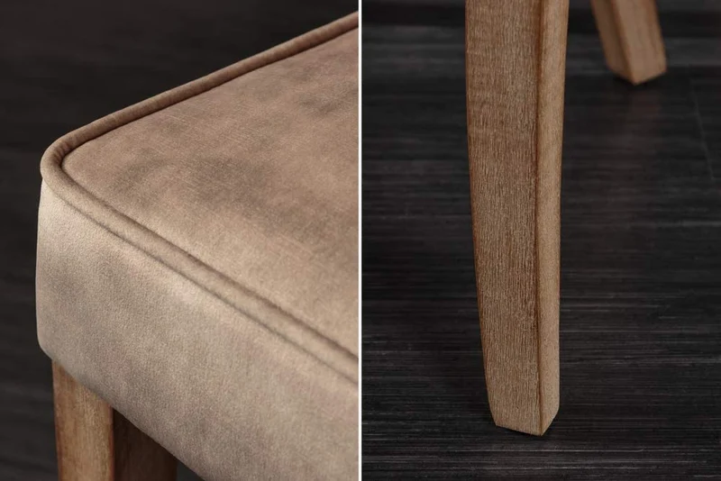 Edler Stuhl MODAN light-brown Samt mit Komfortgriff