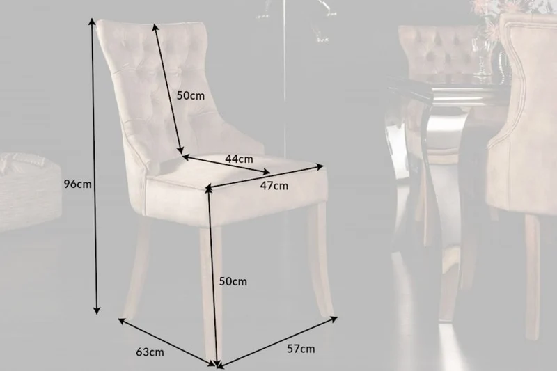 Edler Stuhl MODAN light-brown Samt mit Komfortgriff