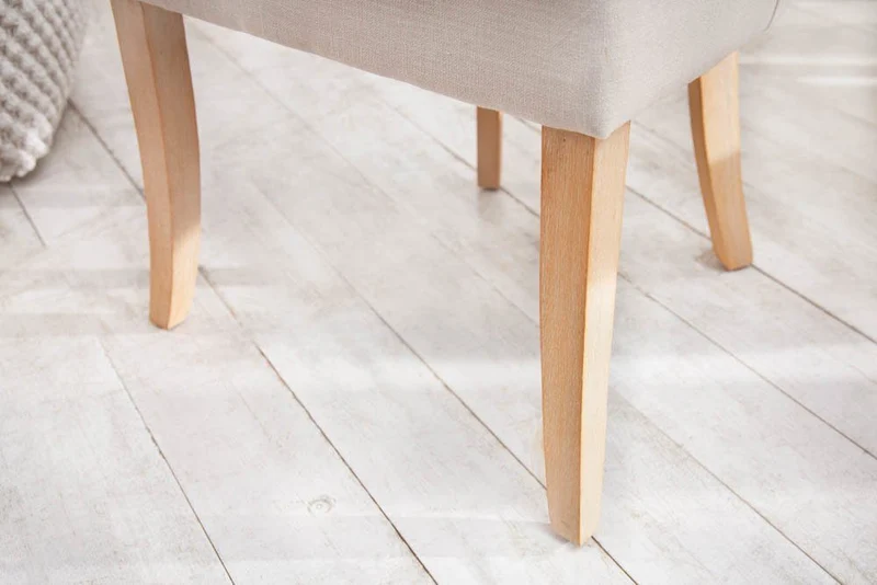 Edler Stuhl MODAN beige Leinen mit Komfortgriff