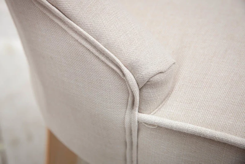 Edler Stuhl MODAN beige Leinen mit Komfortgriff