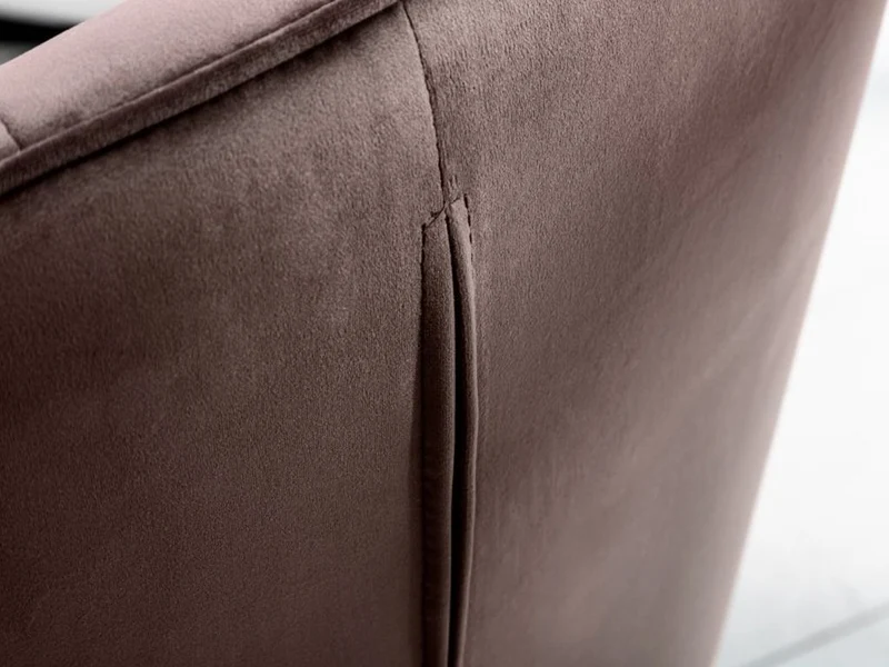 Moderner Samt Stuhl ZIRA taube braun mit Armlehne