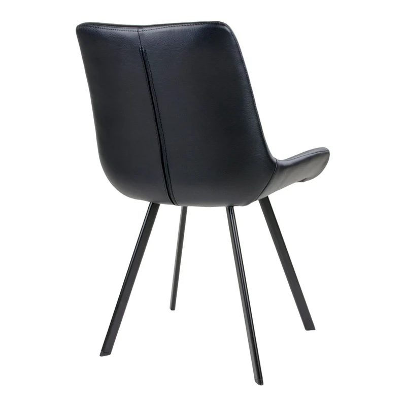 Retro-Design CHICAGO Stuhl (2er Set) schwarz mit schwarzen Beinen