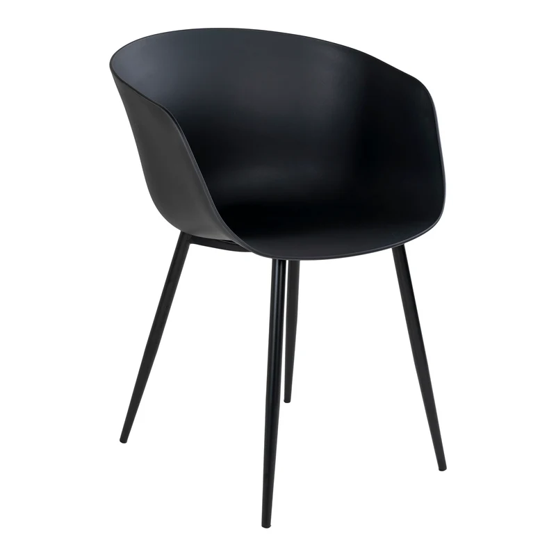 2er Set Design Stuhl DAVOS schwarz Schalensitz Indoor Outdoor