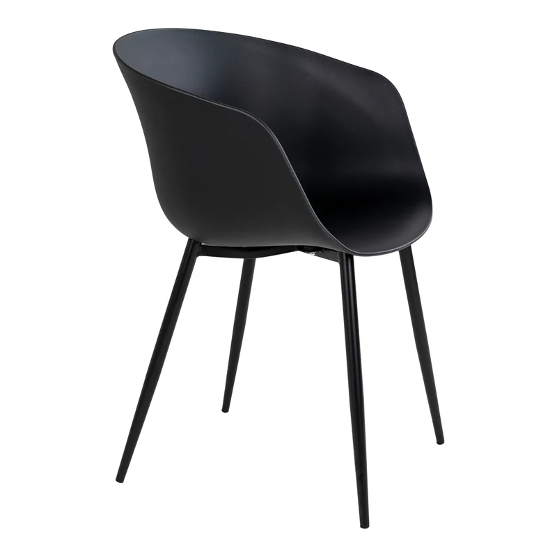 2er Set Design Stuhl DAVOS schwarz Schalensitz Indoor Outdoor