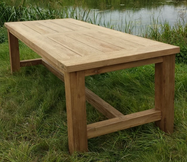 Gartentisch Landhaus, Esstisch Massivholz, Tisch Holz massiv, Länge 300 cm
