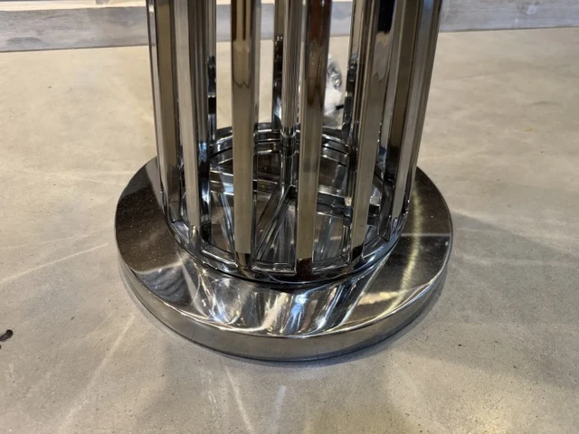 Stehlampe Silber, Stehleuchte mit Lampenschirm schwarz, Höhe 180 cm