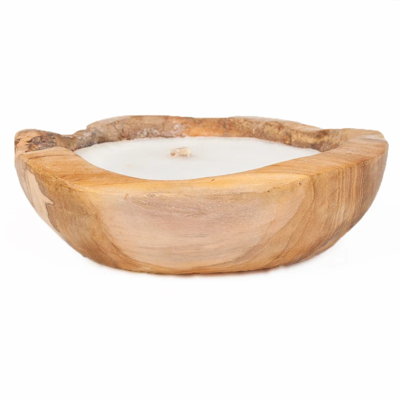 Teak-Schale LILIN Ø ca. 20cm inkl. Kerze