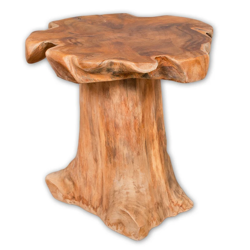 Massivholz Teak Beistelltisch MELAYA Natural ca.D 45cm Unikat