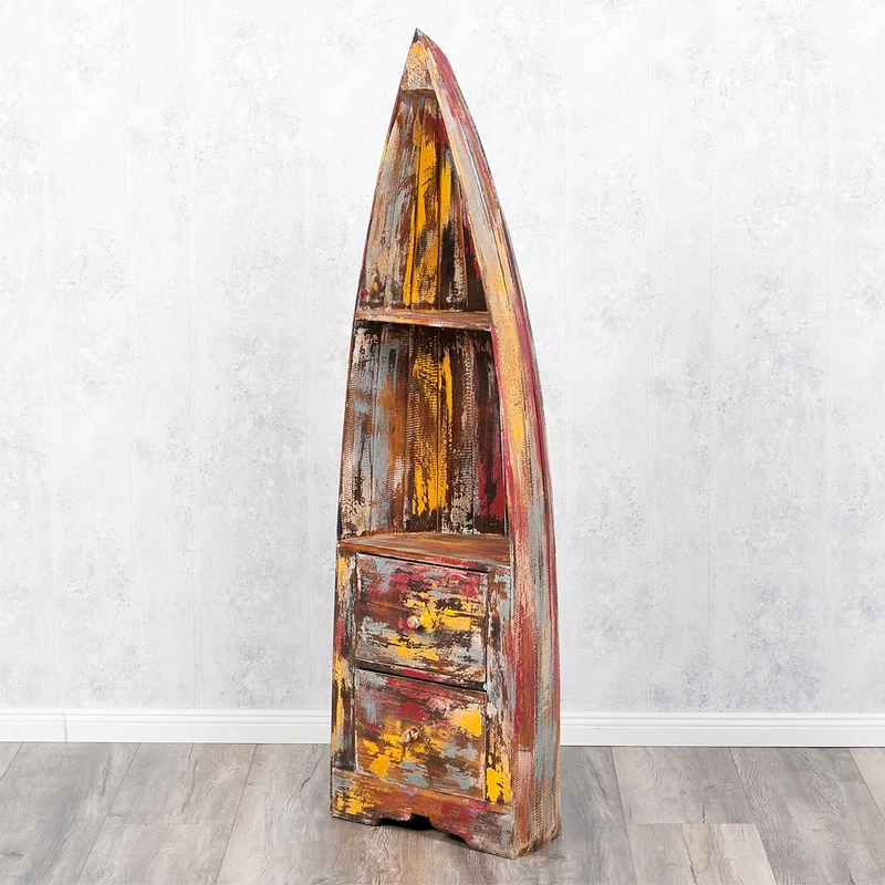 Dekoratives Bootsregal / Bücherregal LACI Jungle 150cm Massivholz