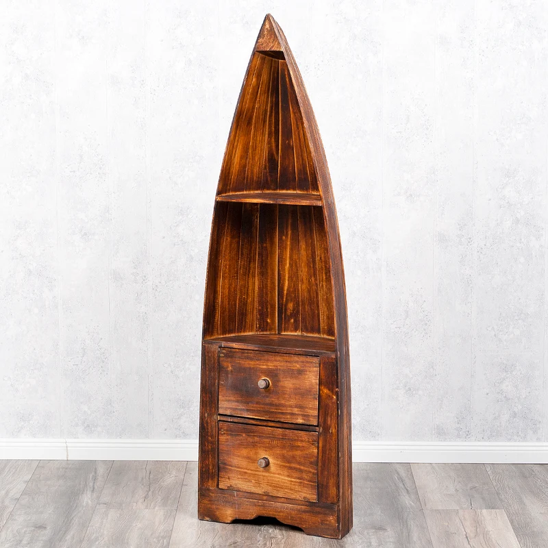 Massivholz Bootsregal / Bücherregal LACI Geflammt 150cm