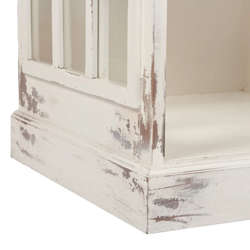 Vitrine Regal LONDON 180cm Antik Weiß