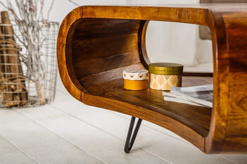 Design Couchtisch LIVE-RANIC ca.90cm Massivholz Palisander