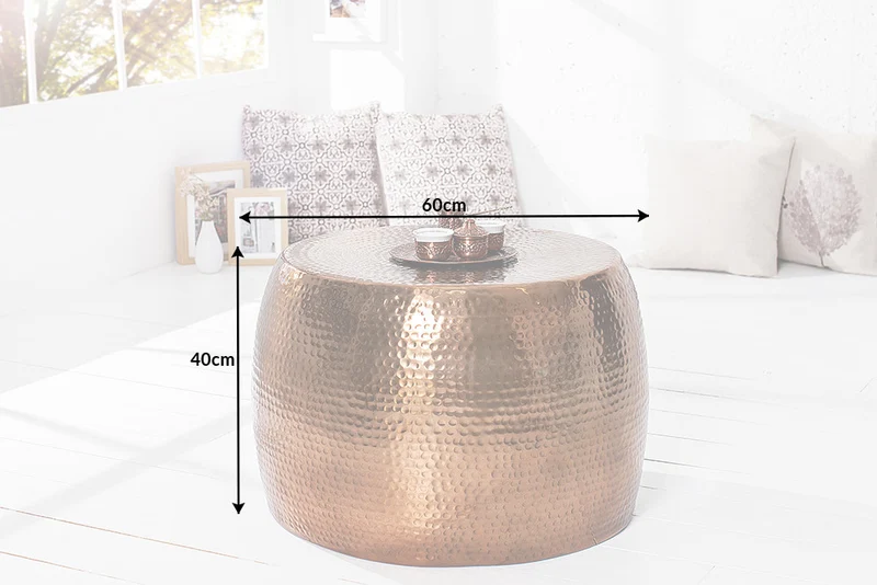 Stylischer Beistelltisch MARTELLO Aluminium ca.60cm kupfer