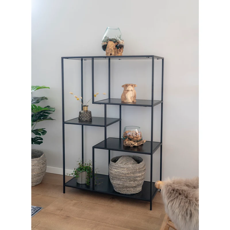 Modernes Regal LEVEN schwarz ca.36x80x120 cm