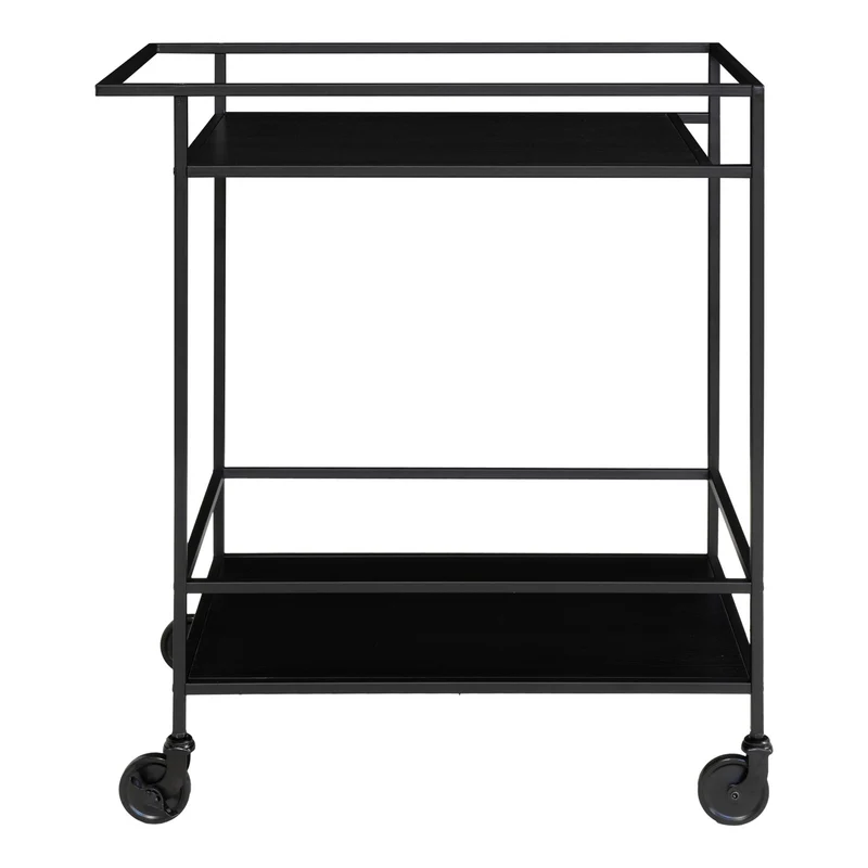 Moderner Bar-Rollwagen LEVEN 80cm schwarz Servierwagen Küchenwagen
