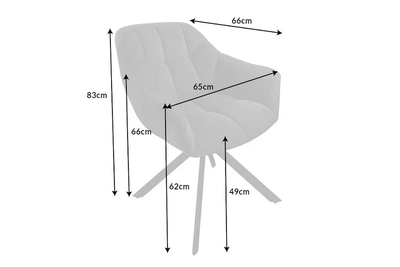 Moderner Drehstuhl LYON anthrazit Strukturstoff Metallgestell