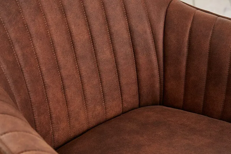 Moderner Drehstuhl NOVO used-brown Buchenholz Beine Armlehnen
