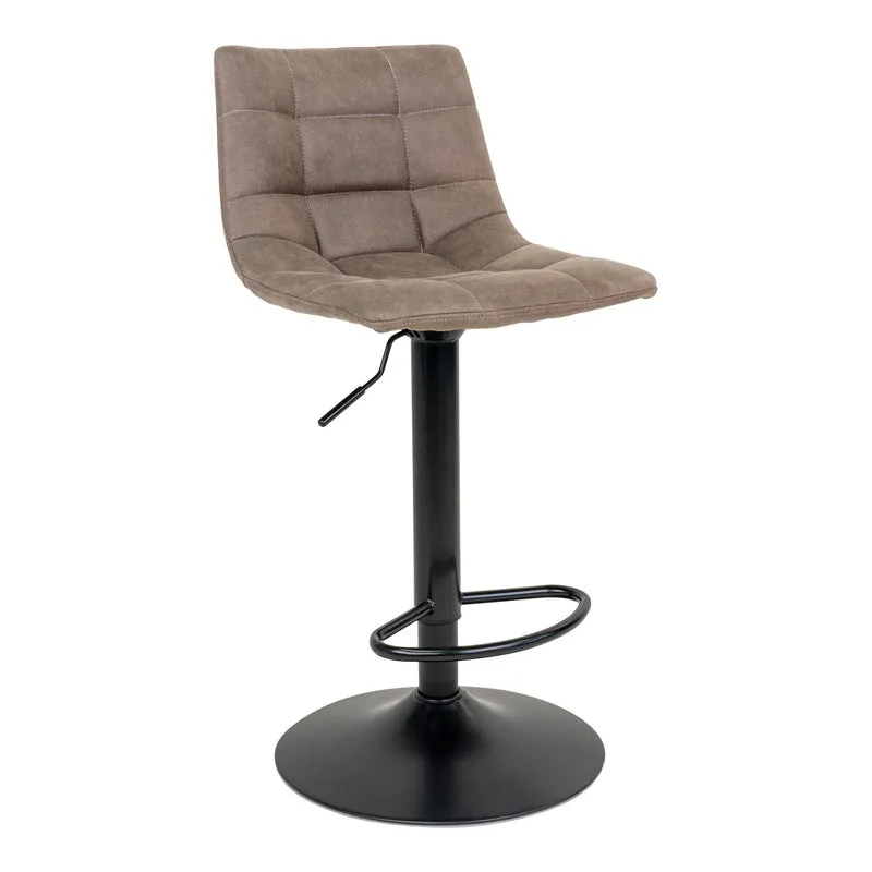 2er Set höhenverstellbarer Barstuhl LEIRIA light-braun Mikrofaser