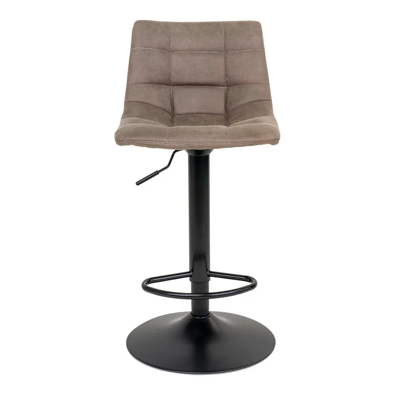 2er Set höhenverstellbarer Barstuhl LEIRIA light-braun Mikrofaser
