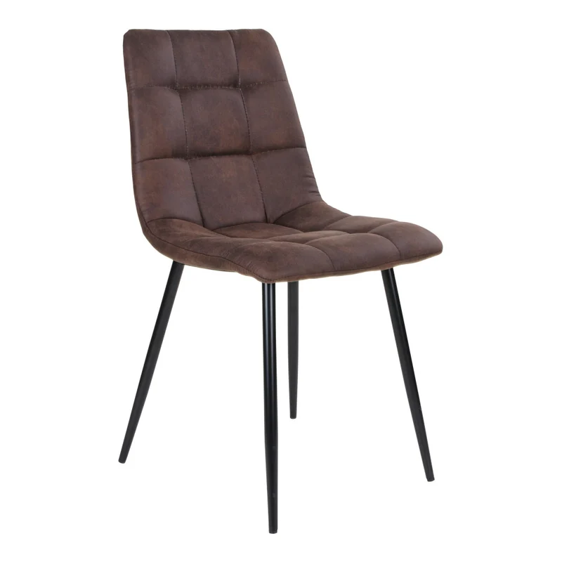 Modernes 2er Stuhl-Set LEIRIA dunkelbraun Mikrofaser