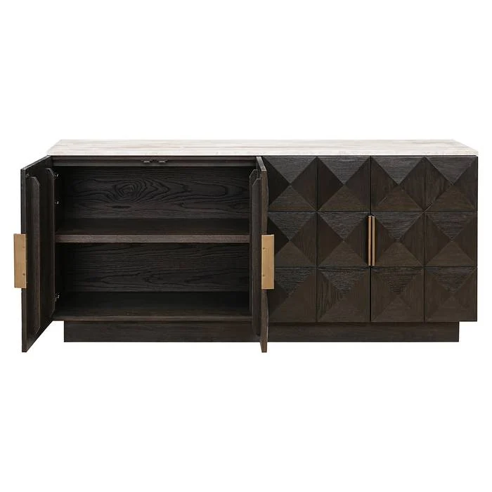 Sideboard braun, Anrichte braun Eiche furniert, Breite 170 cm