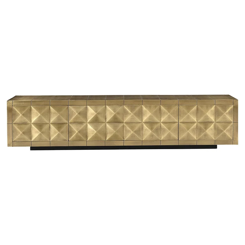 TV Schrank Gold, Fernsehschrank Gold antik, Breite 220 cm