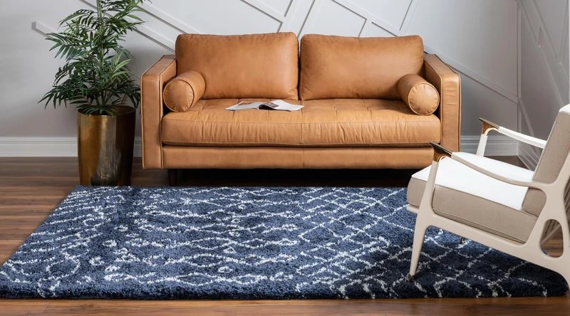 Teppich "MARA Shaggy" Rechteckig Marineblau diverse Größen