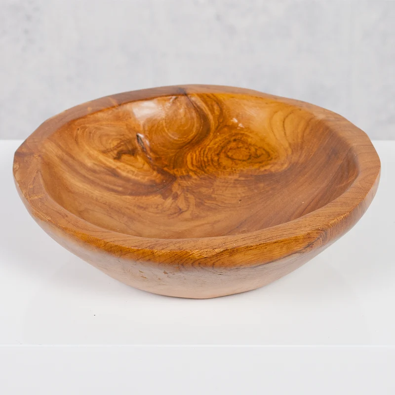 Schale TURKU ca. D20cm aus massivem Teak-Wurzelholz