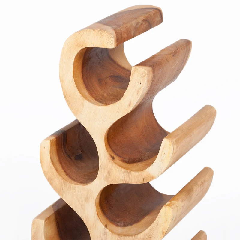 Massivholz Weinregal / Flaschenhalter BOTOL-S ca. H50cm Suar