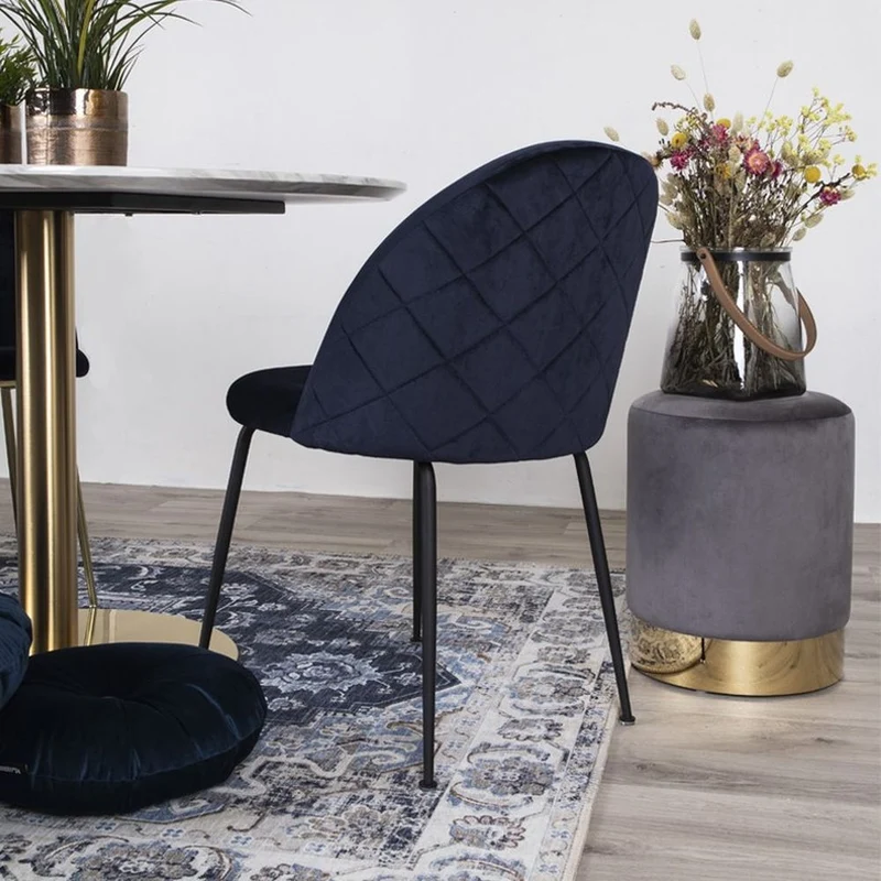 Eleganter Hocker CHANTAL 43cm grau Samt