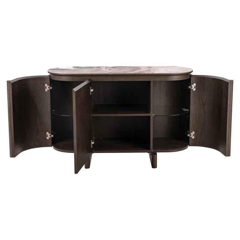 Sideboard braun Keramikplatte, Anrichte braun Keramik, Breite 120 cm
