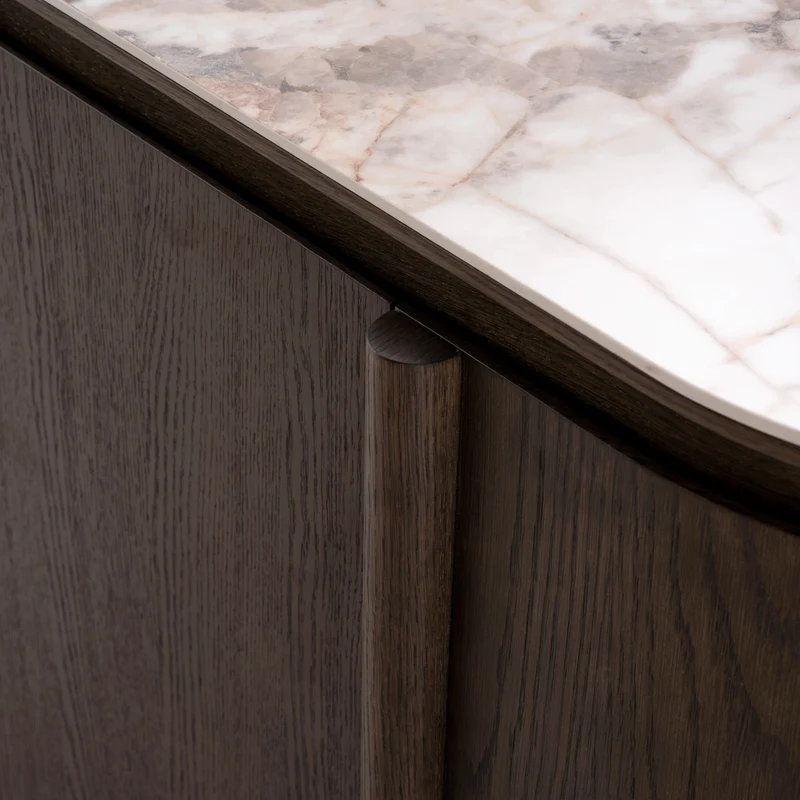 Sideboard braun Keramikplatte, Anrichte braun Keramik, Breite 120 cm