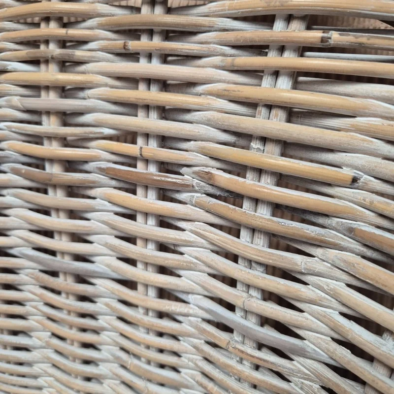 Rattan-Sessel CHARLOTTE White-Washed inkl. Sitzkissen