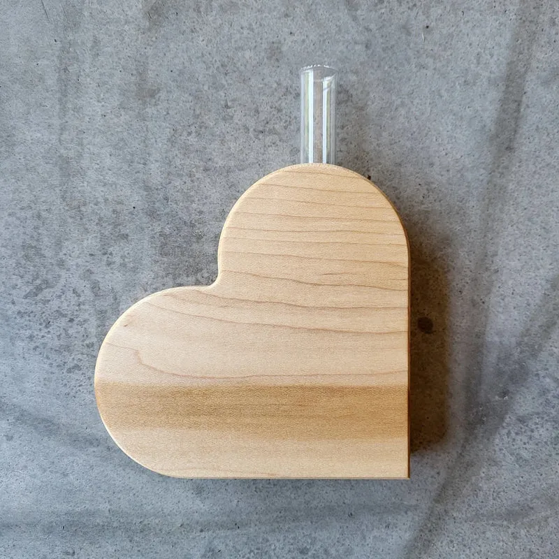 Deko Holz-Herzvase klein
