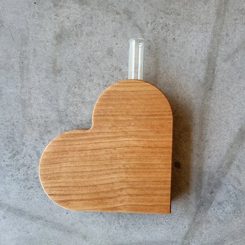 Deko Holz-Herzvase klein