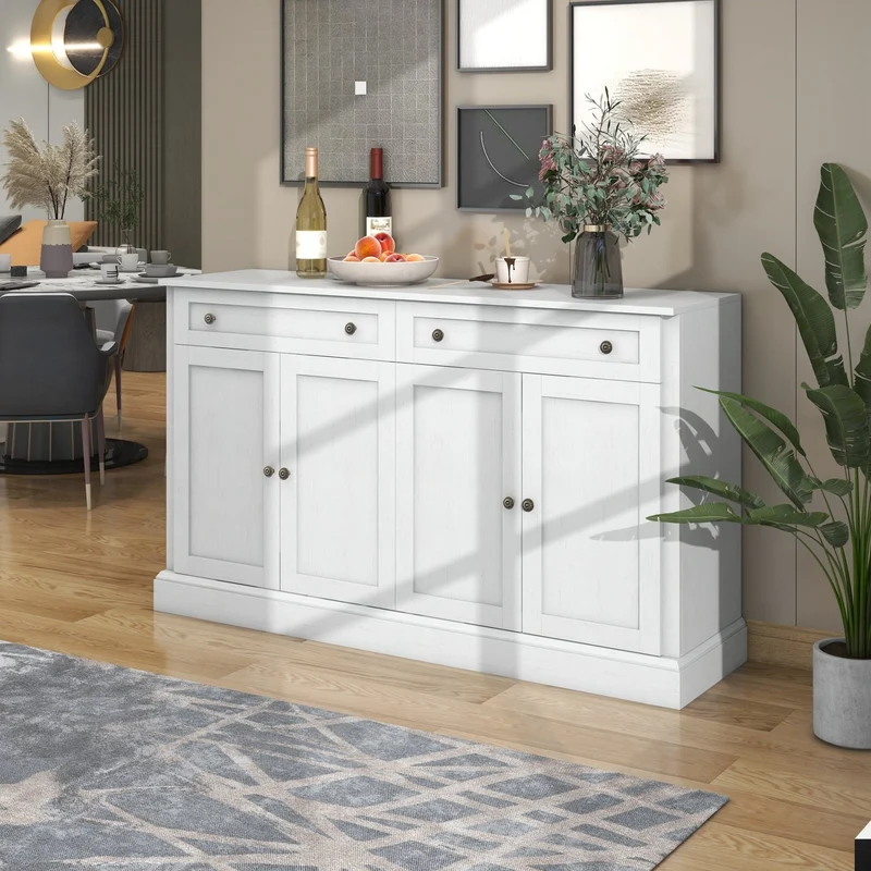 Sideboard mit 4 Türen und 2 Schubladen, 150 x 40 x 86 cm