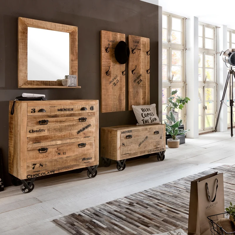 SIT »RUSTIC« Dielen-Set 5-teilig – Mango massiv