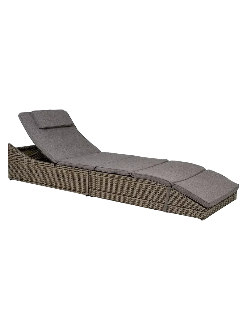 Split Sonnenliege Kubu-Rattan, grau